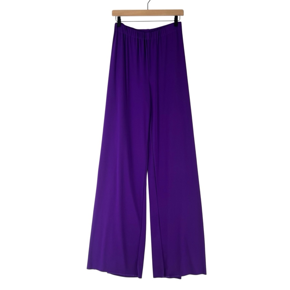 Persona by Marina Rinaldi Ultra Violet Stretch Jersey Knit Wide Leg Pull On Pant